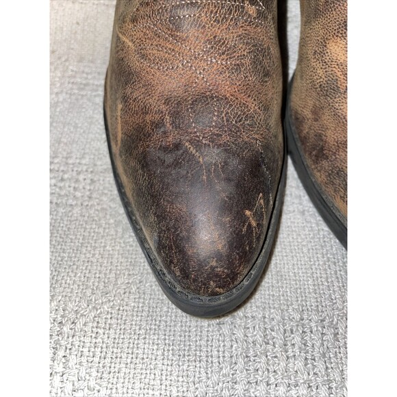 Old West Western Boots Womens Size 6.5 Medium Brown Gray Leather Pull On Cowgirl - Picture 8 of 12